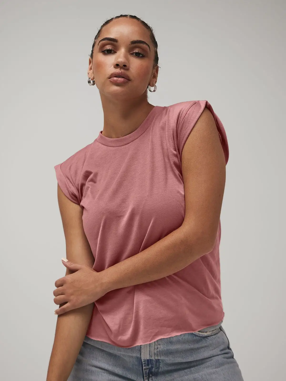 Women's Flowy Muscle Tee with Rolled Cuff - Bella+Canvas - BE8804