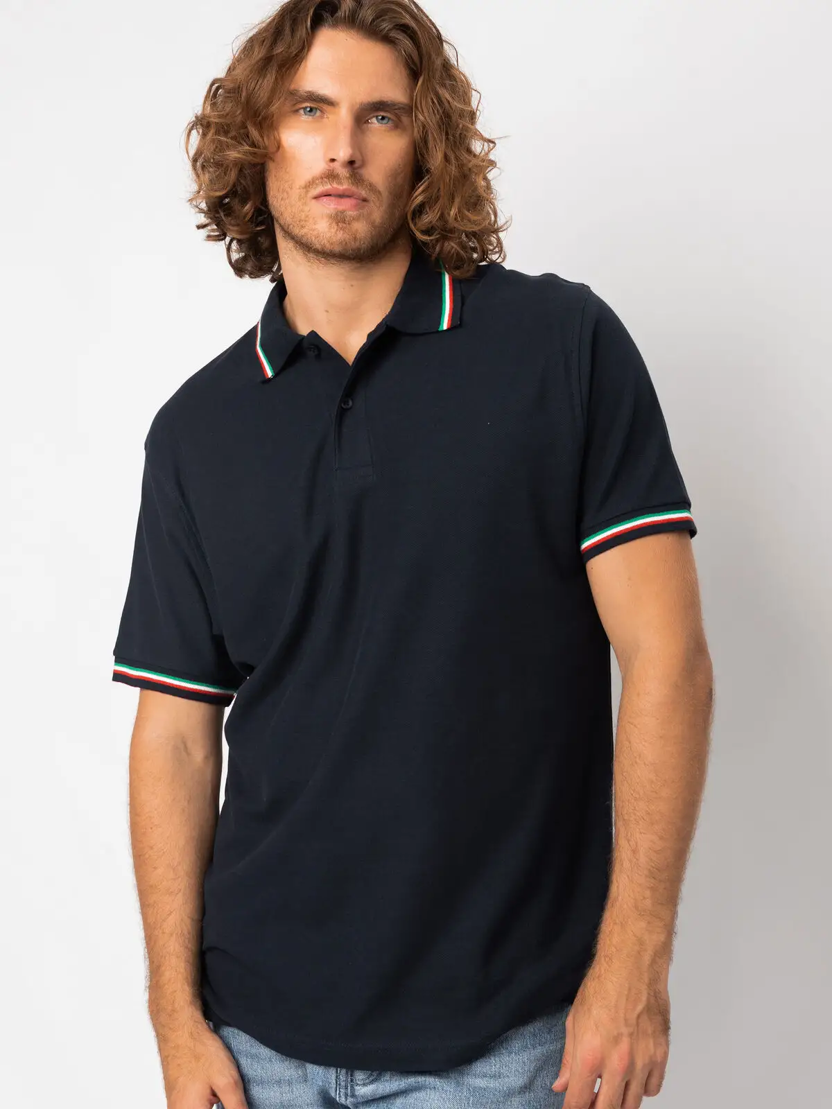 Polo tricolor Italy - Black Spider - BS200
