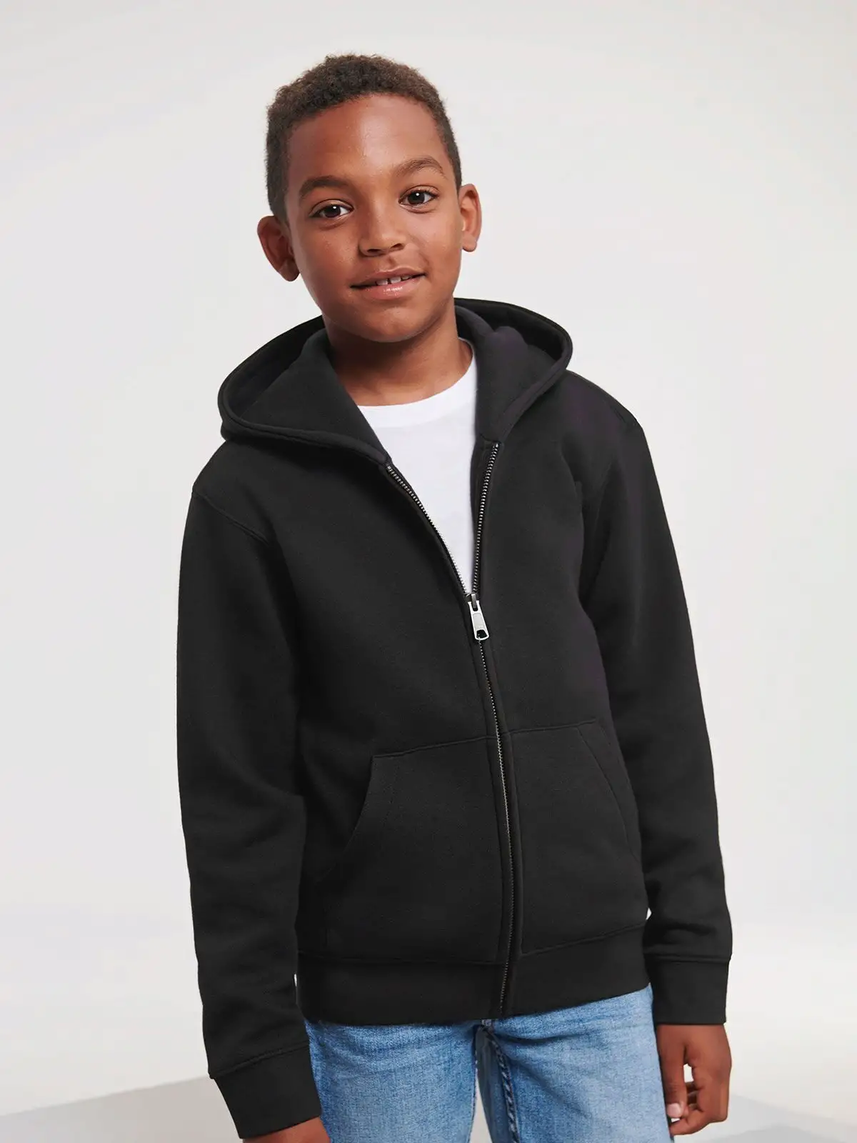 Kids Authentic Hooded Sweat with zip - Russell - JE266B
