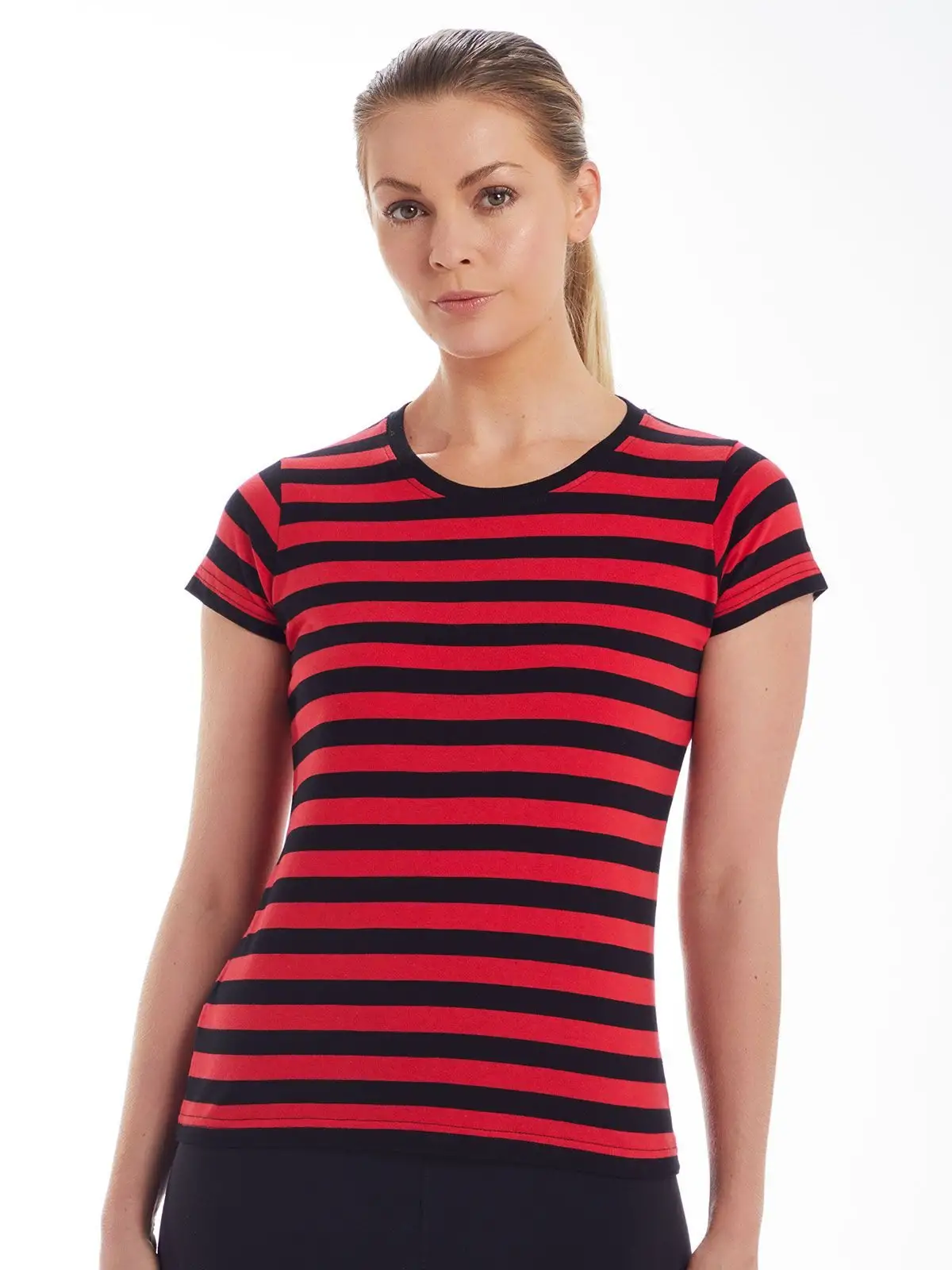 Women's Stripy T - Mantis - MAM110S