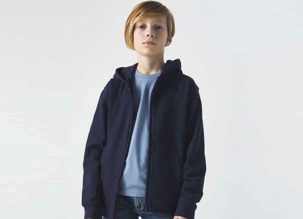 Felpa sgarzata, full zip e cappuccio - BSK304