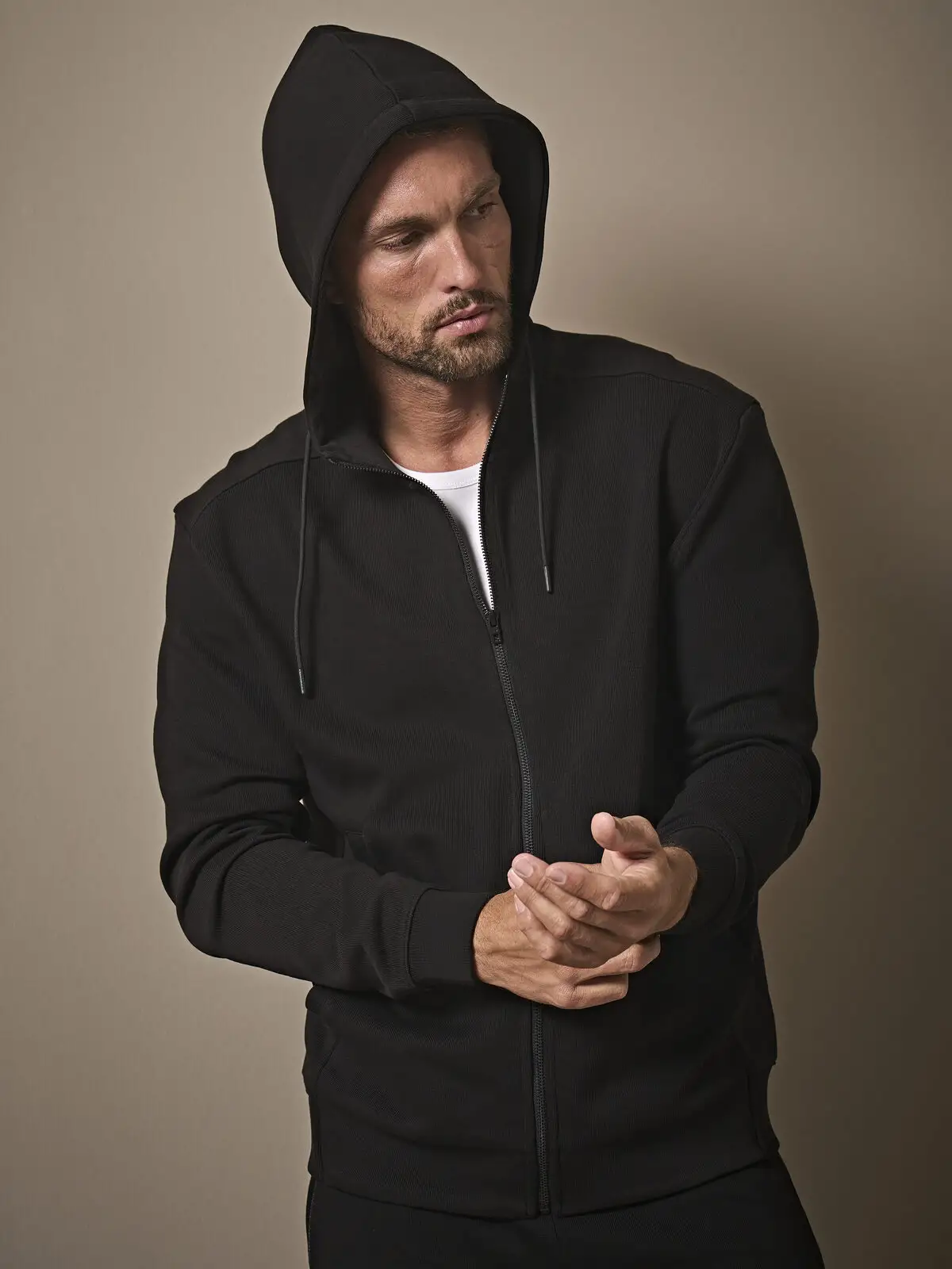 Ribbed Interlock Hooded Full Zip - Tee Jays - TJ5508