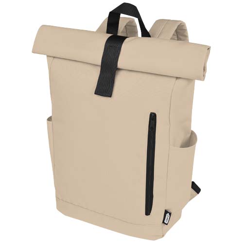 Zaino con chiusura arrotolabile per portatile da 15,6" in PET riciclato certificato GRS Byron 18L - 120659