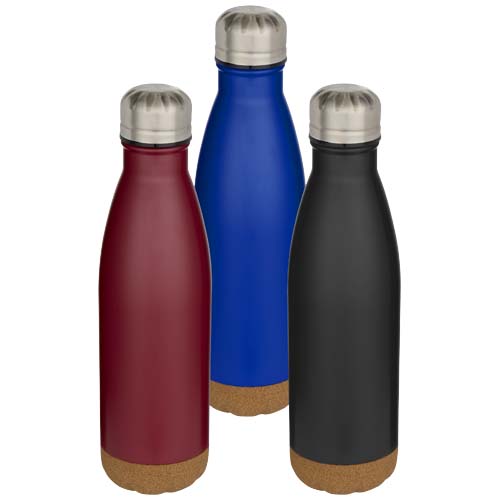 Borraccia termica in acciaio inossidabile a doppia parete isolamento sottovuoto da 500 ml con dettagli in sughero Cove - 100892