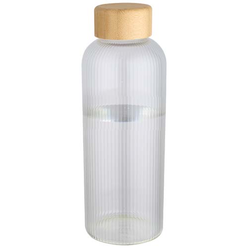 Borraccia a parete singola in vetro borosilicato con coperchio in bamb&ugrave; da 650 ml Mirage - 100930