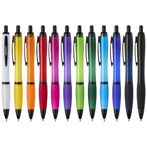 Penna a sfera in plastica riciclata con finiture nere (inchiostro nero) Nash - 106296