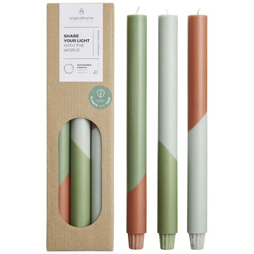 Set di 3 candele con design a colori diagonali Originalhome Eden - 126425