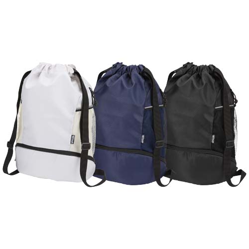 Borsa sportiva con cordoncino in materiale riciclato certificato GRS e scomparto inferiore da 18 litri Nomad - 130099