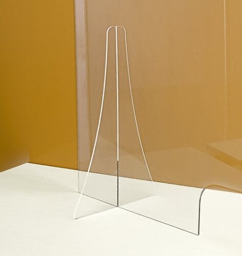 Parafiato con sostegni altezza 60/75 cm Plexiglass trasparente 4 mm