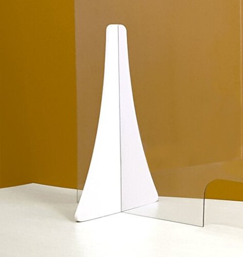 Parafiato con sostegni altezza 110/125 cm Forex bianco 10 mm 