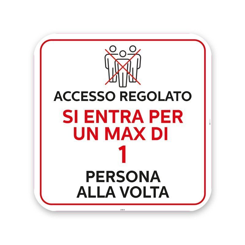 Adesivi per vetrine (clone) (clone) VQ2 - Accesso regolato numero max persone 1