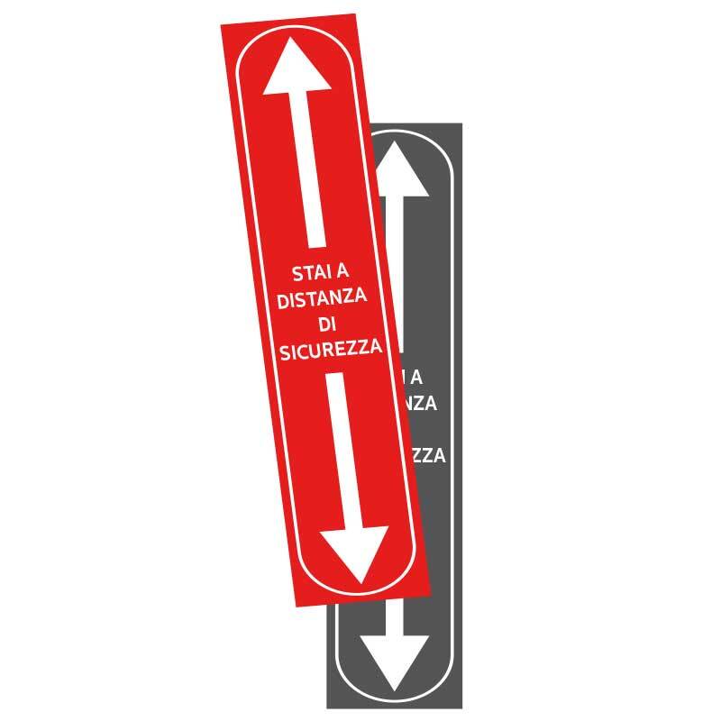 Adesivi a pavimento PS1 - KIT 2 pz uguali - Stai a distanza di sicurezza