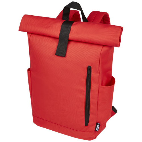 Zaino con chiusura arrotolabile per portatile da 15,6" in PET riciclato certificato GRS Byron 18L - 120659