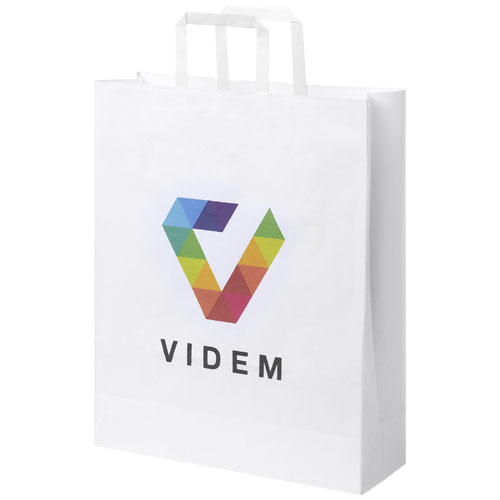 Sacchetto in carta kraft da 80-90 g/m2 con manici piatti - 32 x 12 x 40 cm - 1PQ005