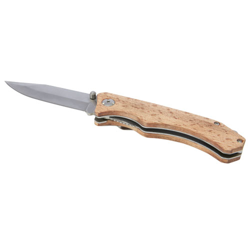 Coltello tascabile Dave in legno con clip per cintura - 104536