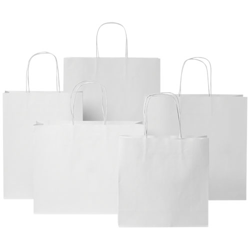 Shopper in carta kraft da 120g/m2 con manici intrecciati - 24 x 9 x 24 cm - 1ZM006