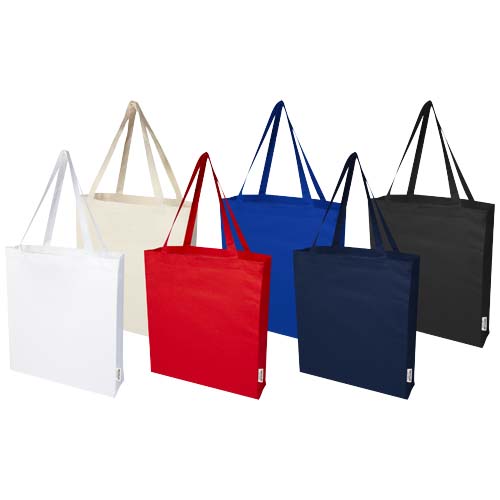 Tote bag a soffietto in cotone riciclato certificato GRS da 140 g/m&sup2; Madras - 12L - 120733