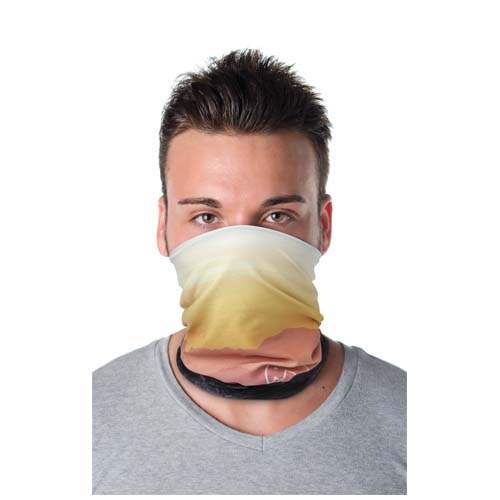 Multisciarpa in PET riciclato con stampa a sublimazione, orli e strato in pile Zoya  - 1PL063