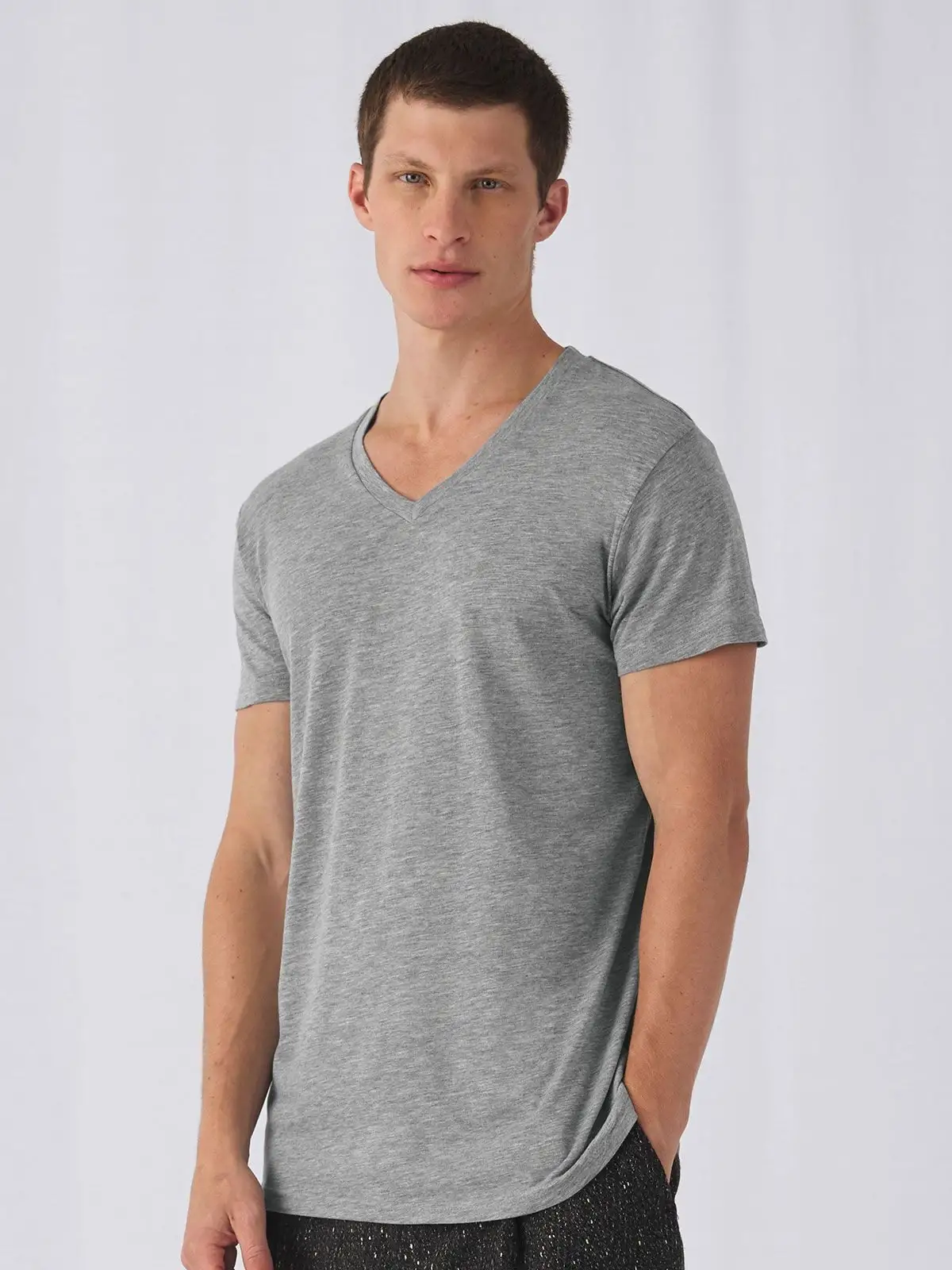 T-shirt V-neck Triblend Uomo - B&amp;C Collection - BCTM057